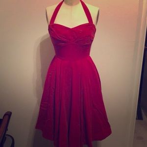 Anthropologie Red corduroy dress